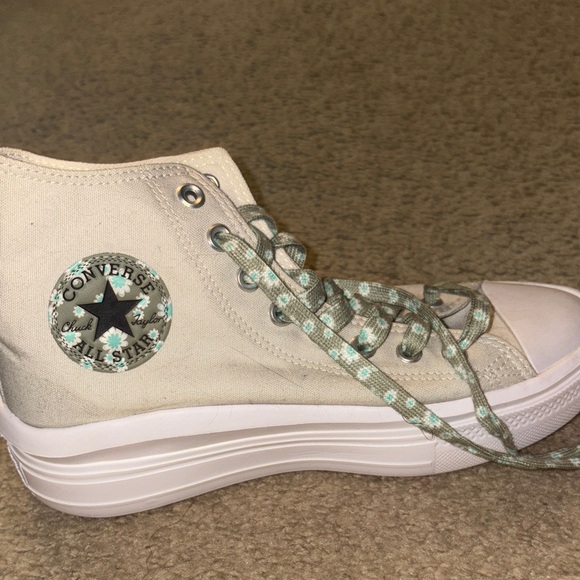 Converse Women's High-Top Sneakers - Cream and Gray - Picture 1 of 4